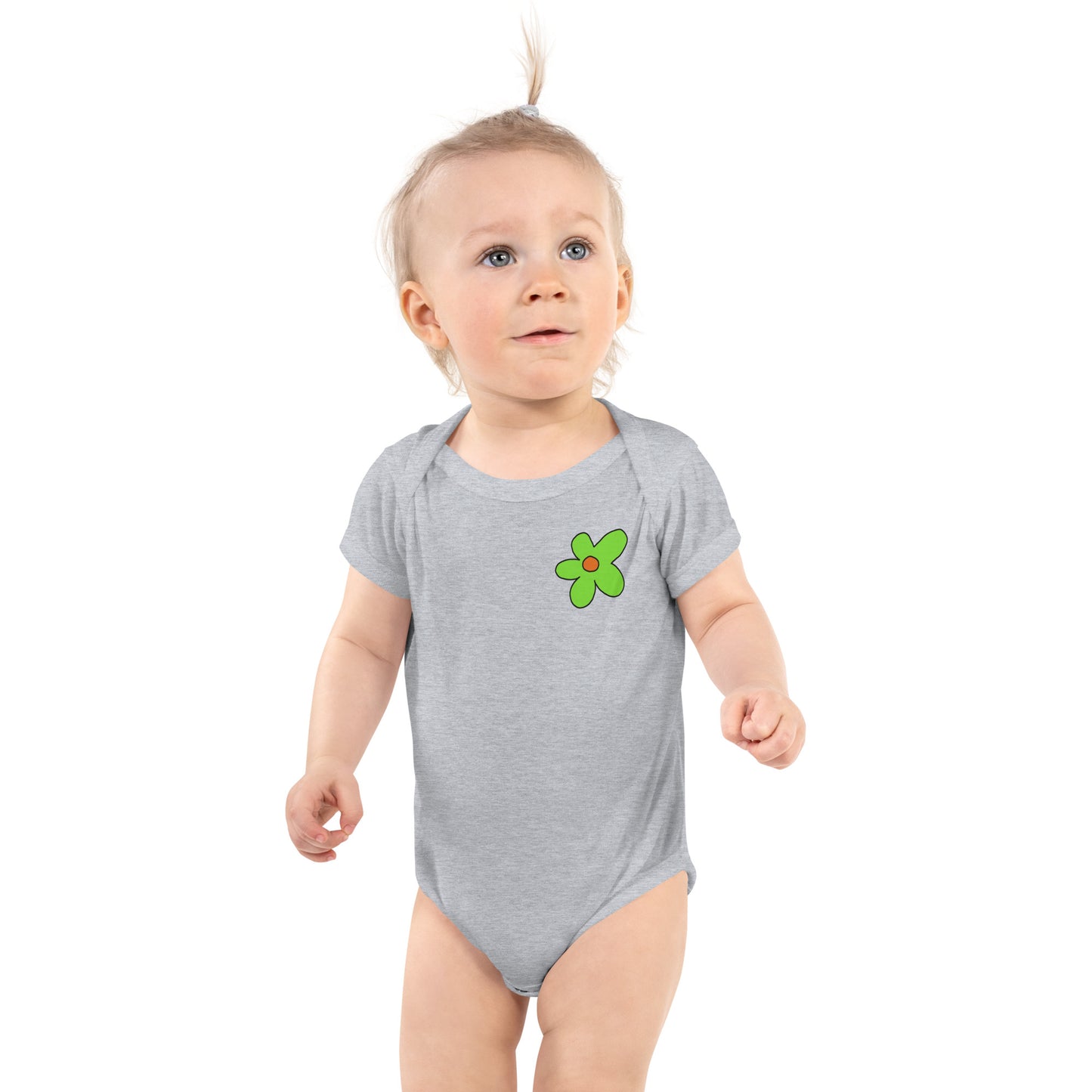 Infant Bodysuit - Green Flower