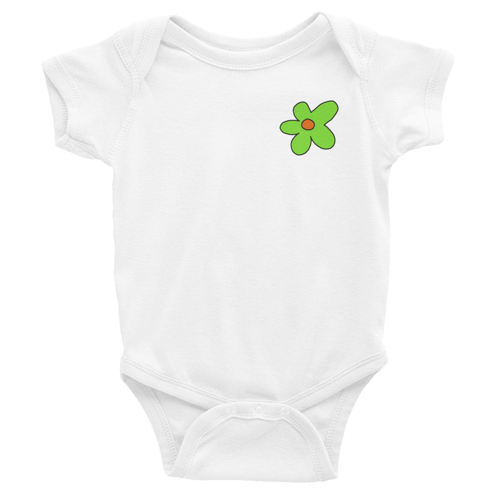 Infant Bodysuit - Green Flower