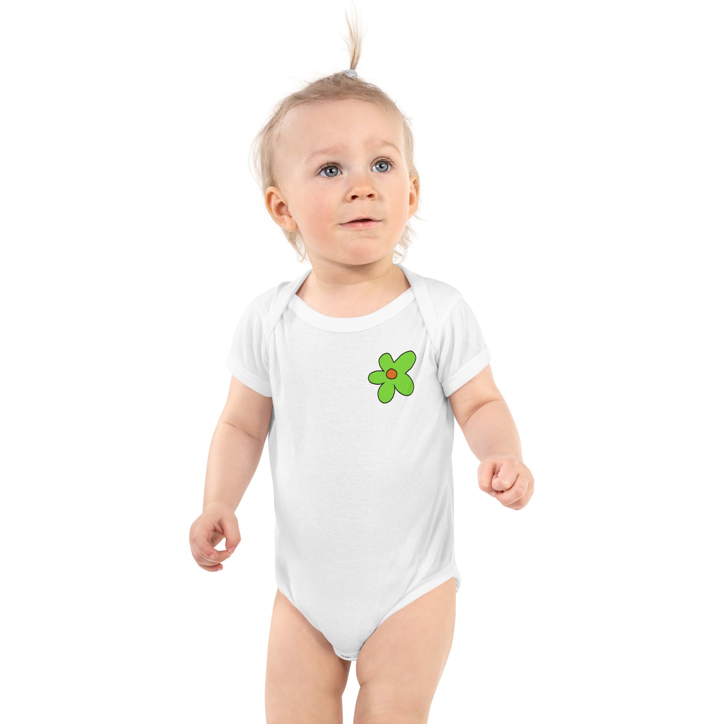Infant Bodysuit - Green Flower