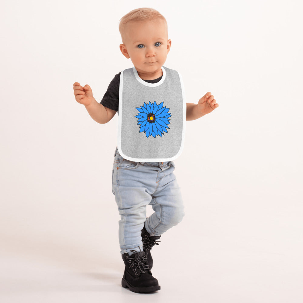 Embroidered Baby Bib - Soft Petals