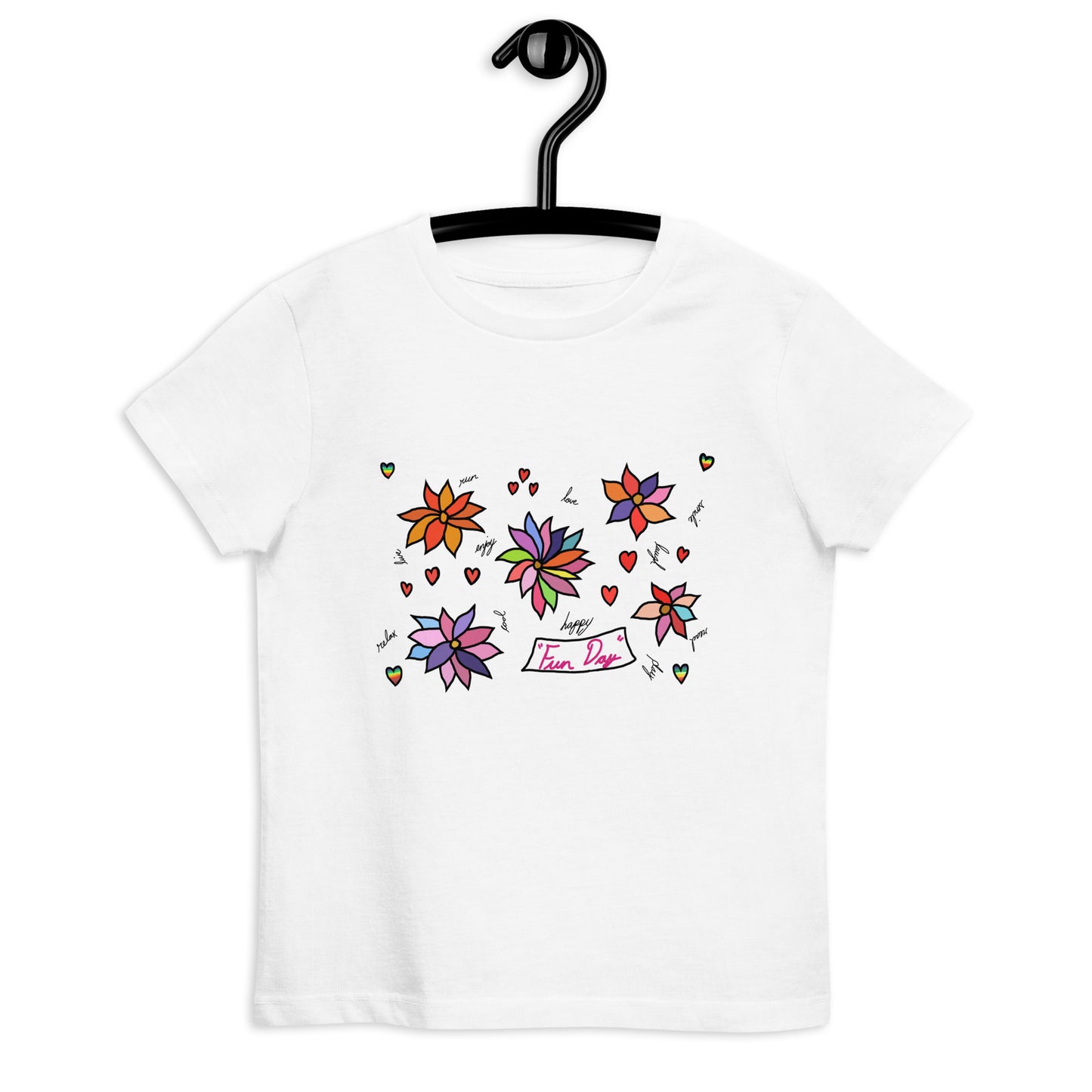 Organic cotton kids t-shirt - Fun Day Flowers