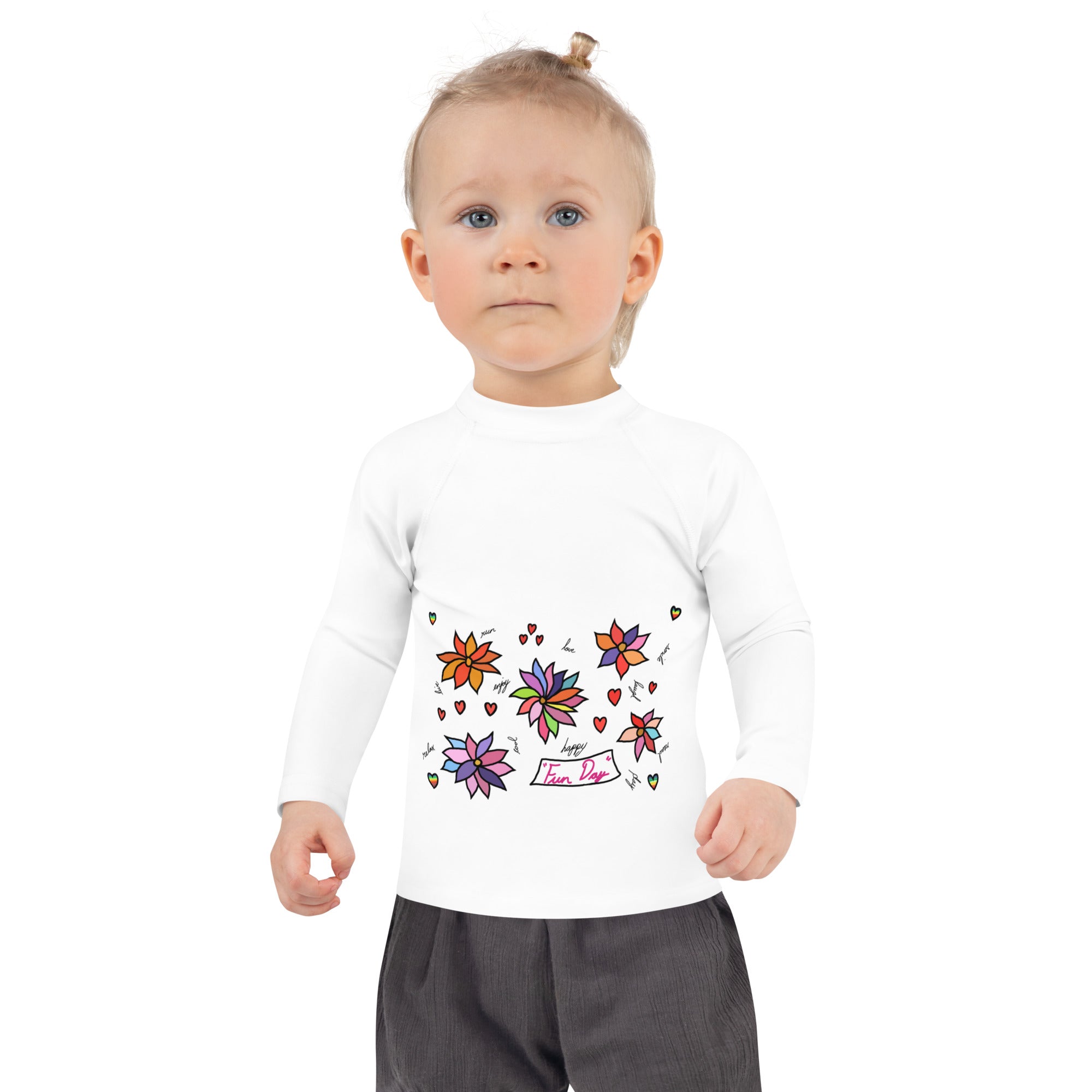 Kids Rash Guard - Fun Day Flowers