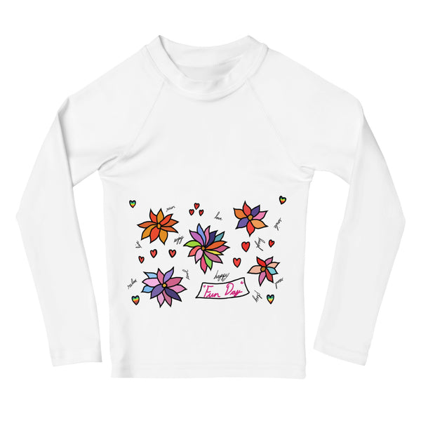 Kids Rash Guard - Fun Day Flowers