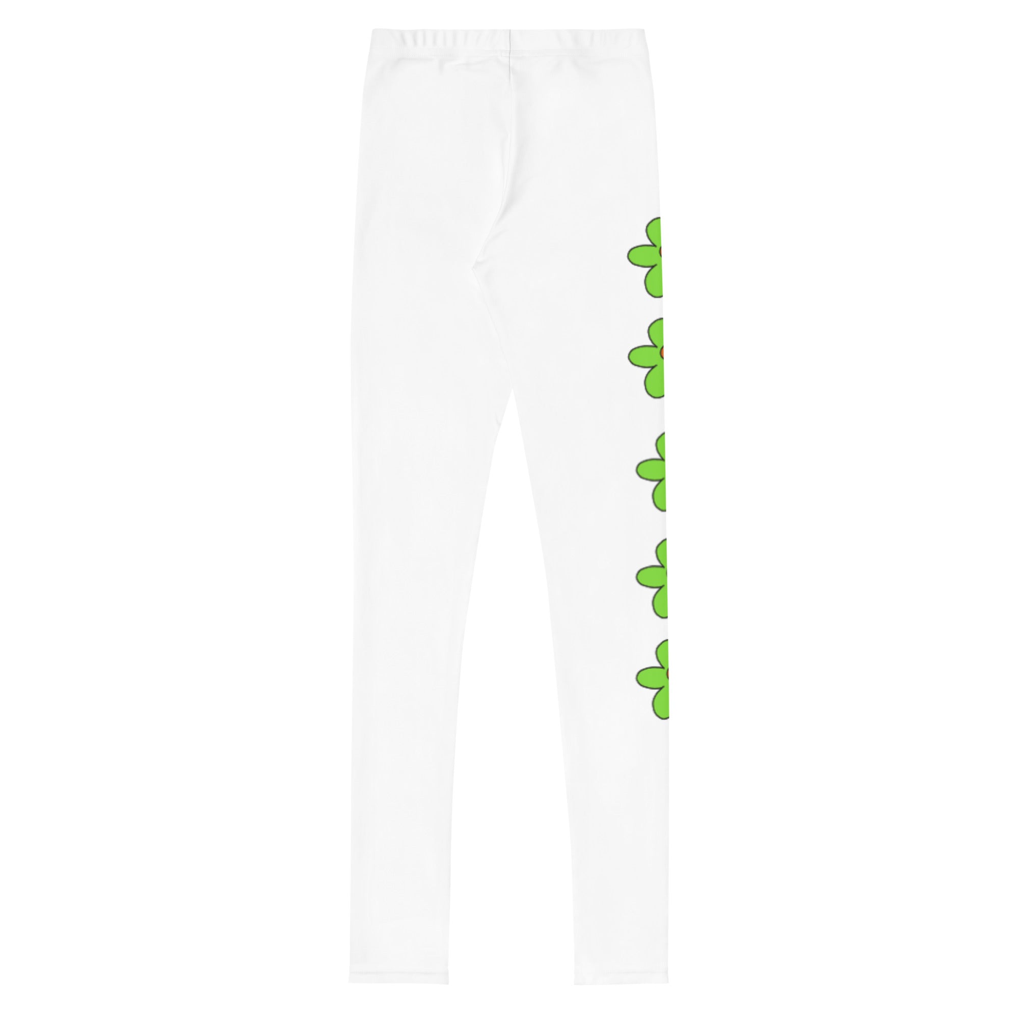 Youth Leggings - Green Flower