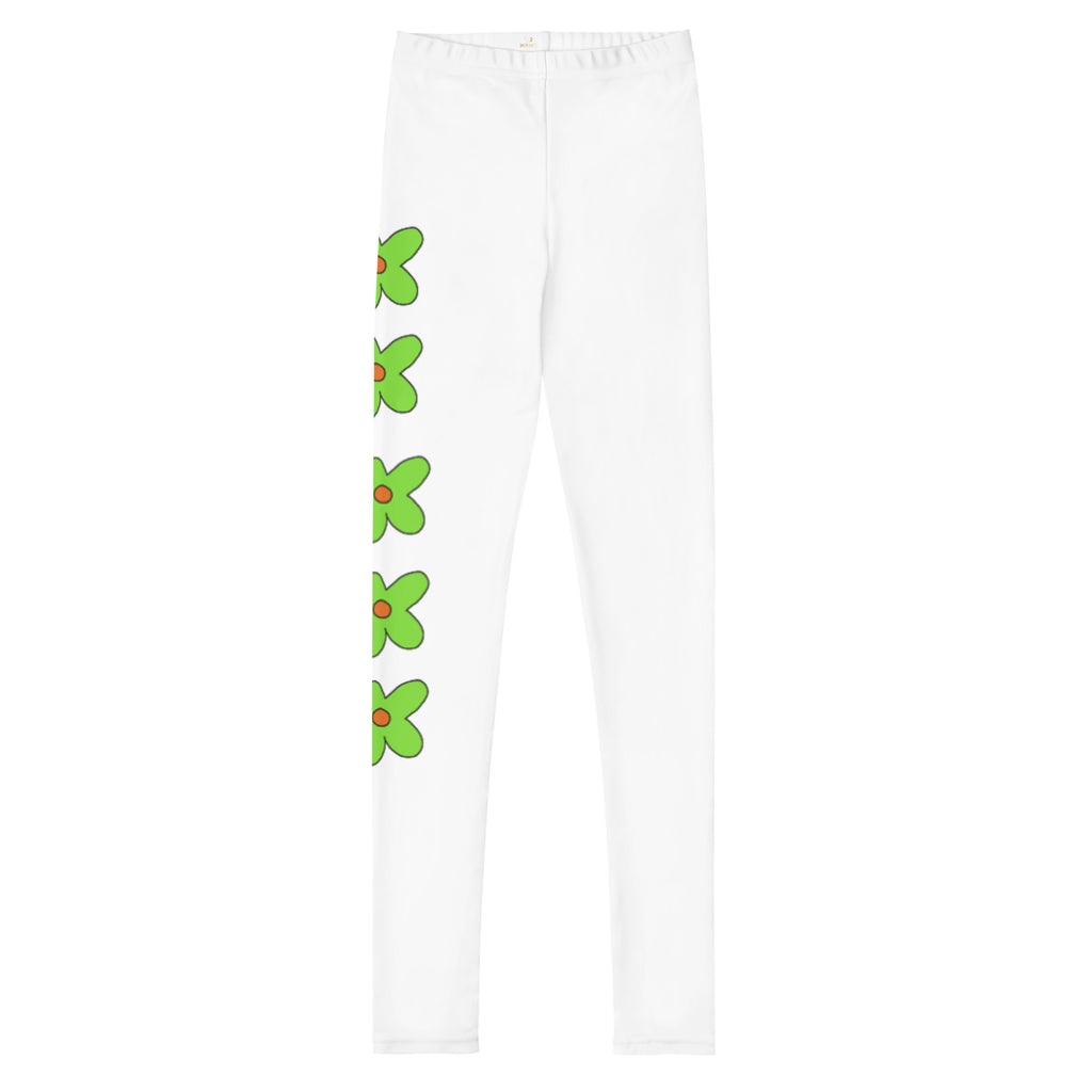 Youth Leggings - Green Flower