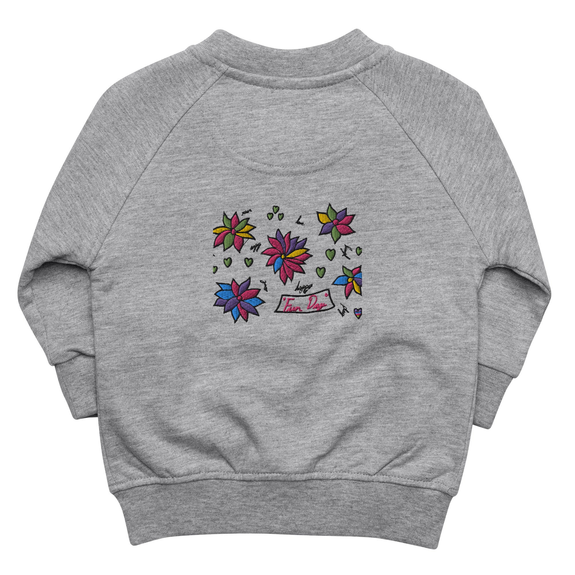 Baby Organic Bomber Jacket - Fun Day Flowers