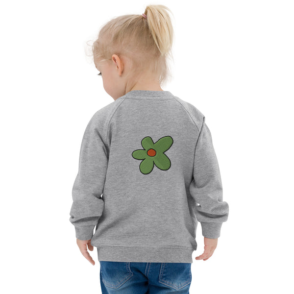 Baby Organic Bomber Jacket. -Green Flower