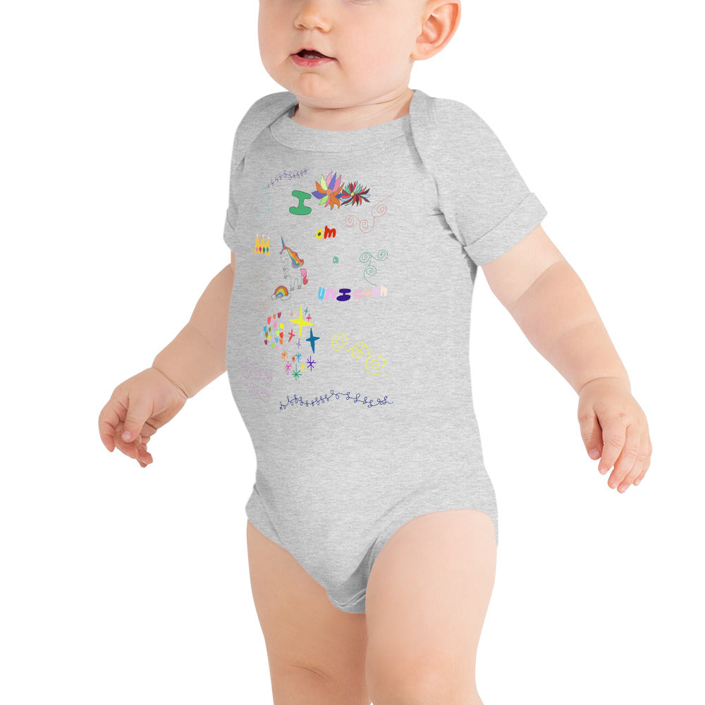 Baby short sleeve one piece - Unicorn Magic