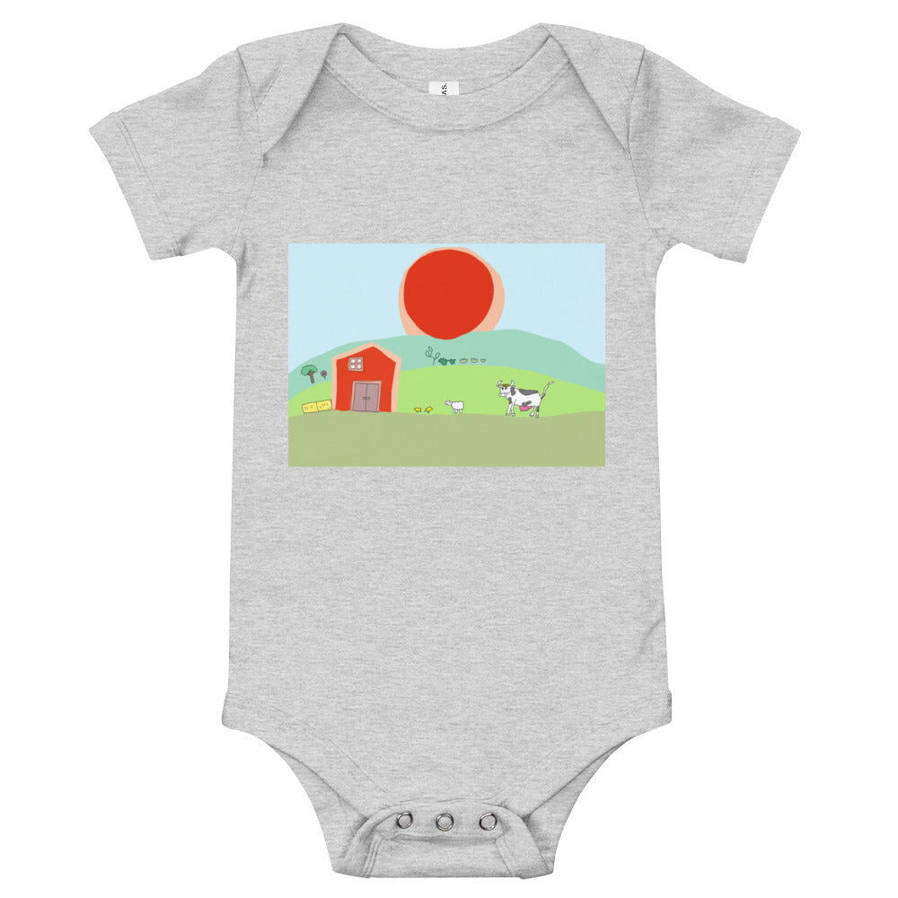 Baby short sleeve one piece - Farmyard Fun