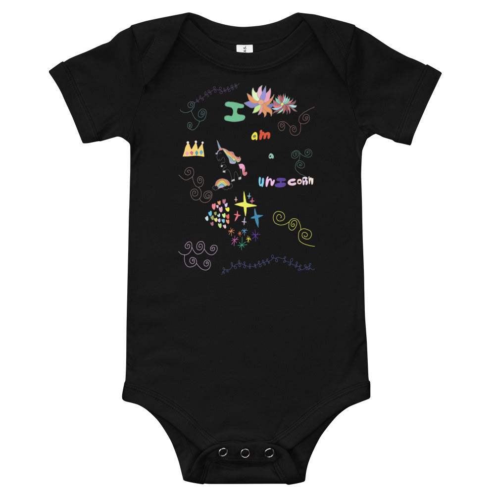 Baby short sleeve one piece - Unicorn Magic