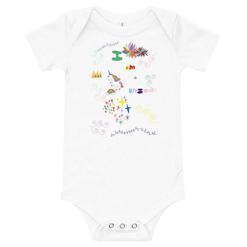 Baby short sleeve one piece - Unicorn Magic