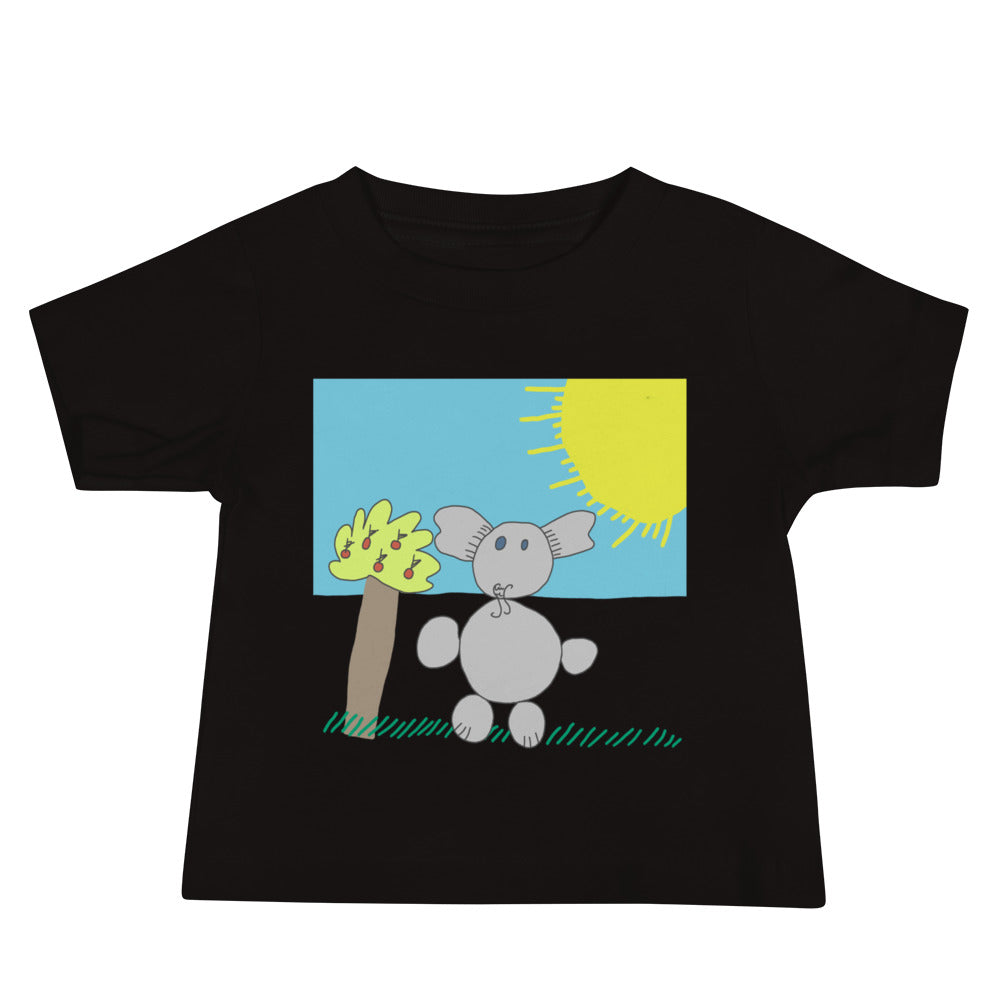 Baby Jersey Short Sleeve Tee - Enjoying Elephant