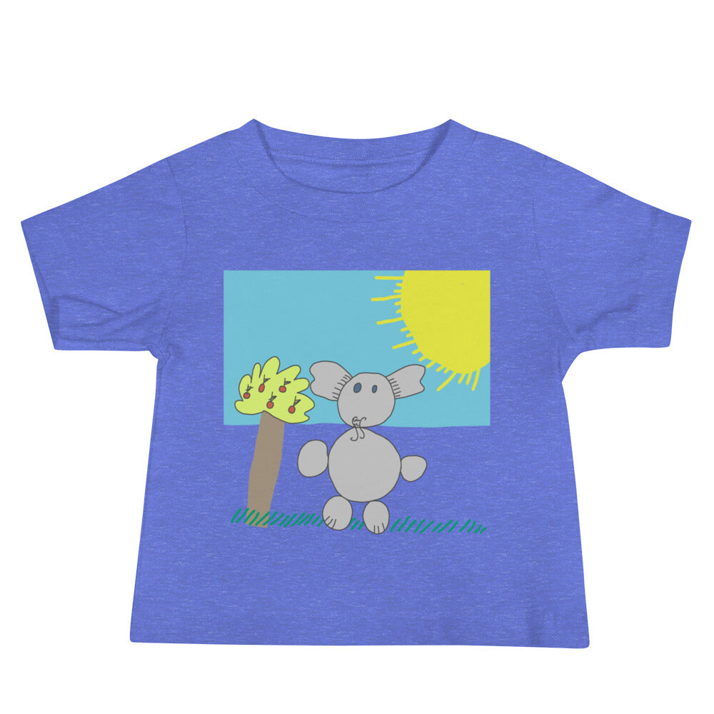 Baby Jersey Short Sleeve Tee - Enjoying Elephant