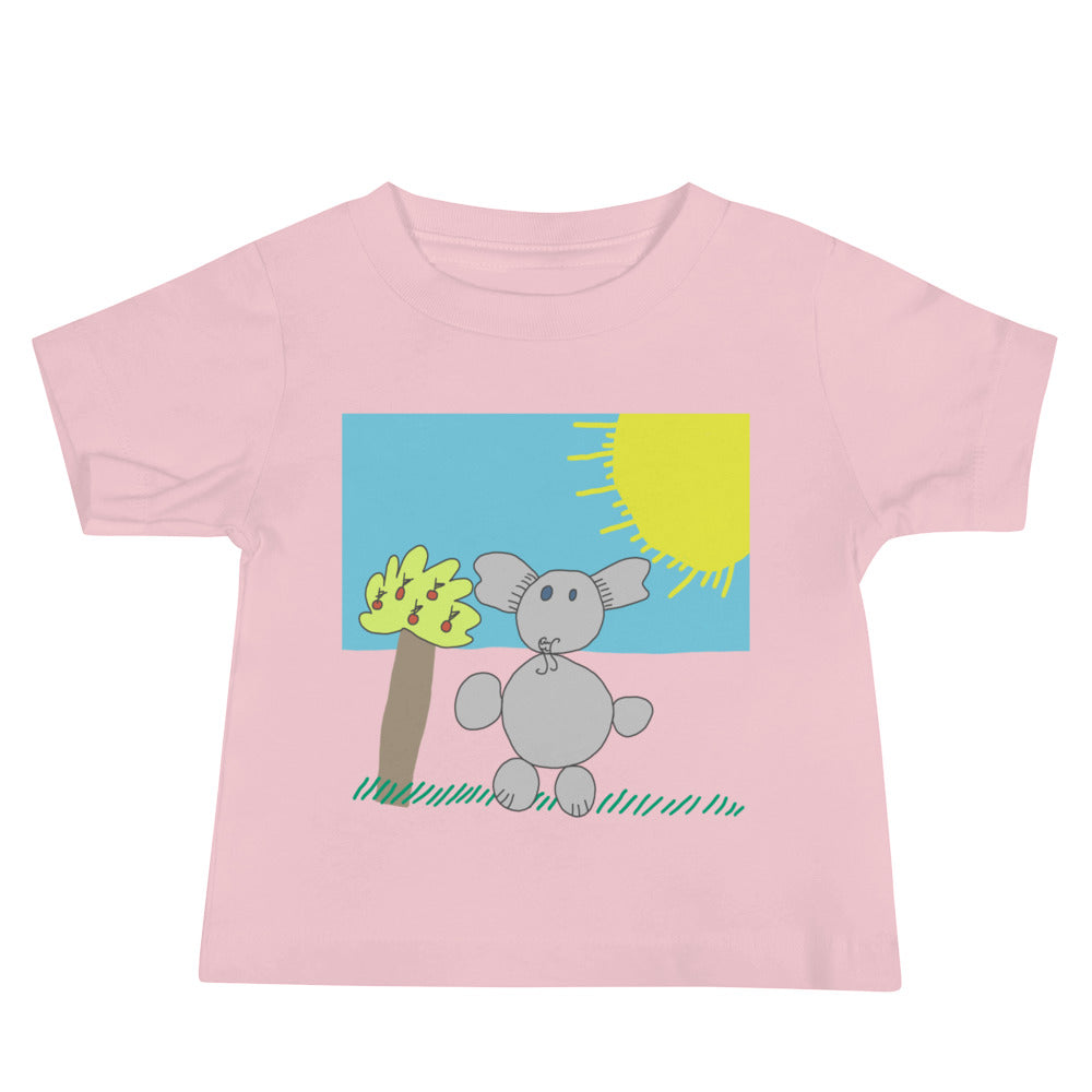 Baby Jersey Short Sleeve Tee - Enjoying Elephant