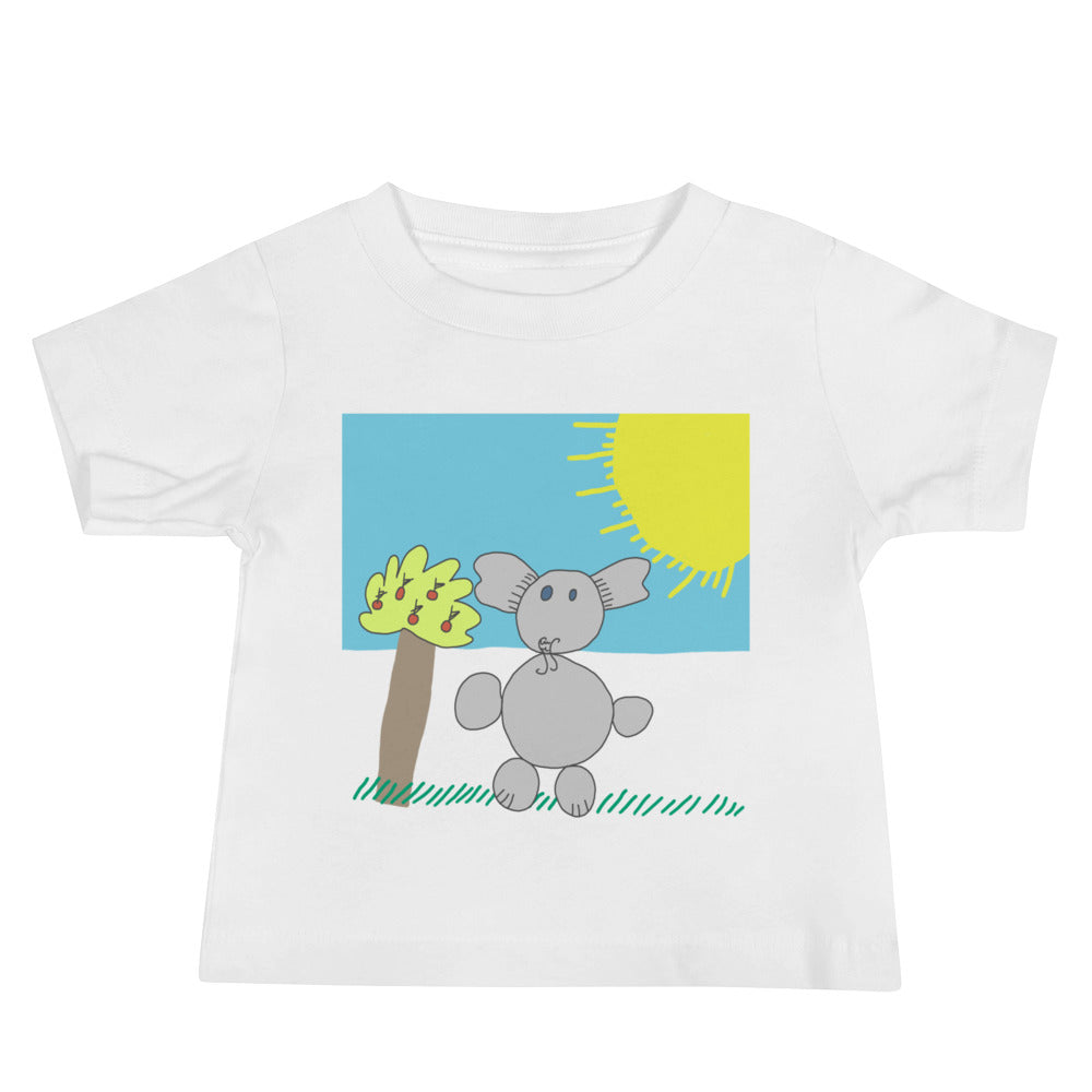 Baby Jersey Short Sleeve Tee - Enjoying Elephant