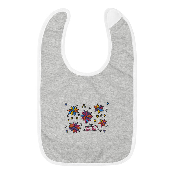 Embroidered Baby Bib - Fun Day Flowers