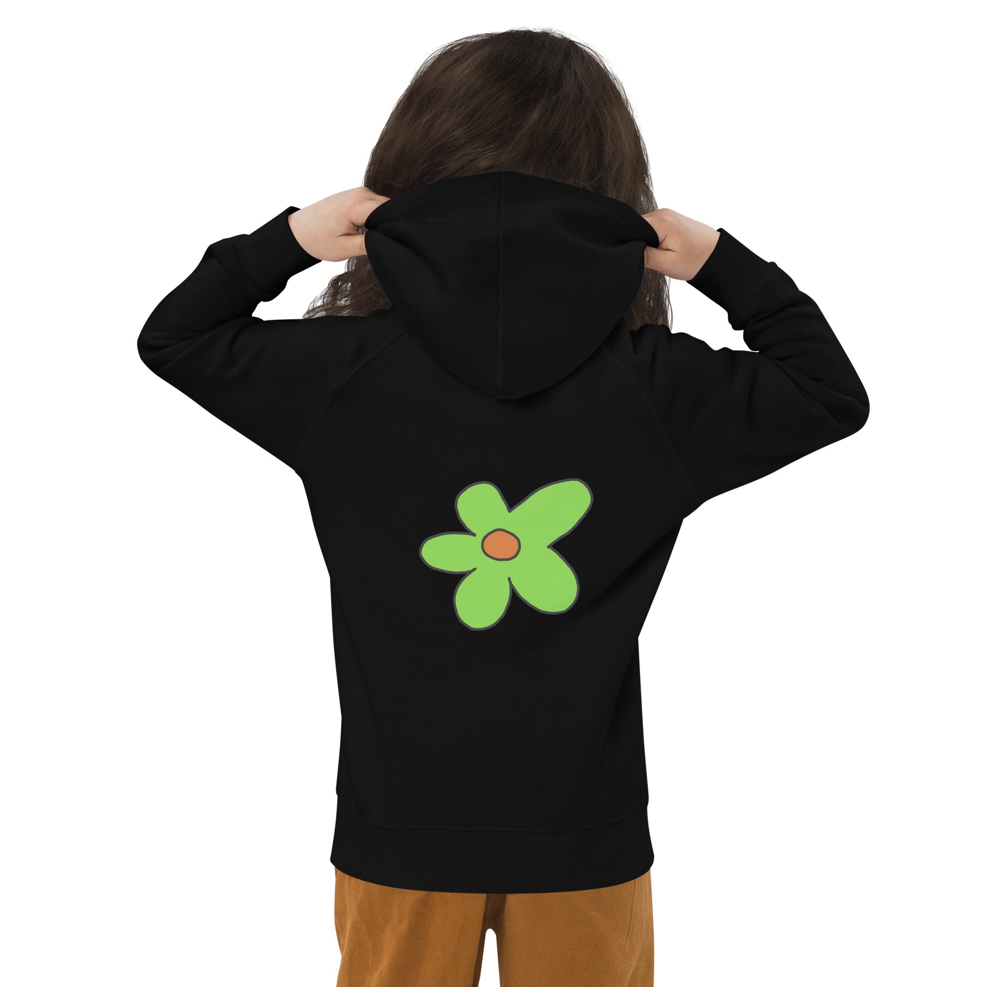 Kids eco hoodie - Green Flower