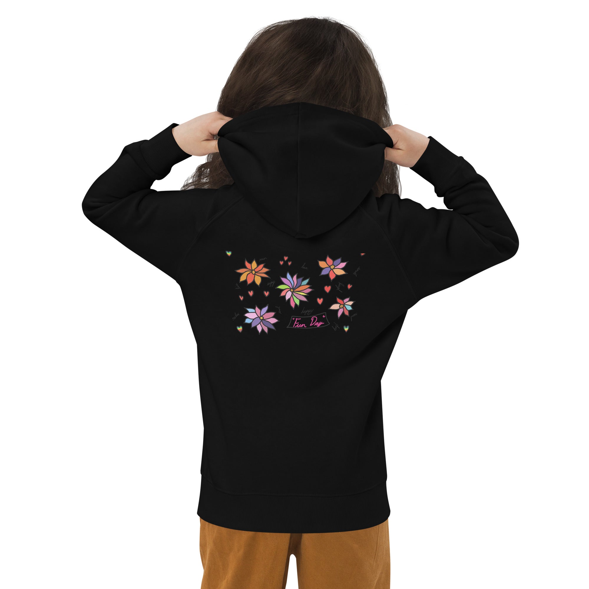 Kids eco hoodie - Fun Day Flowers