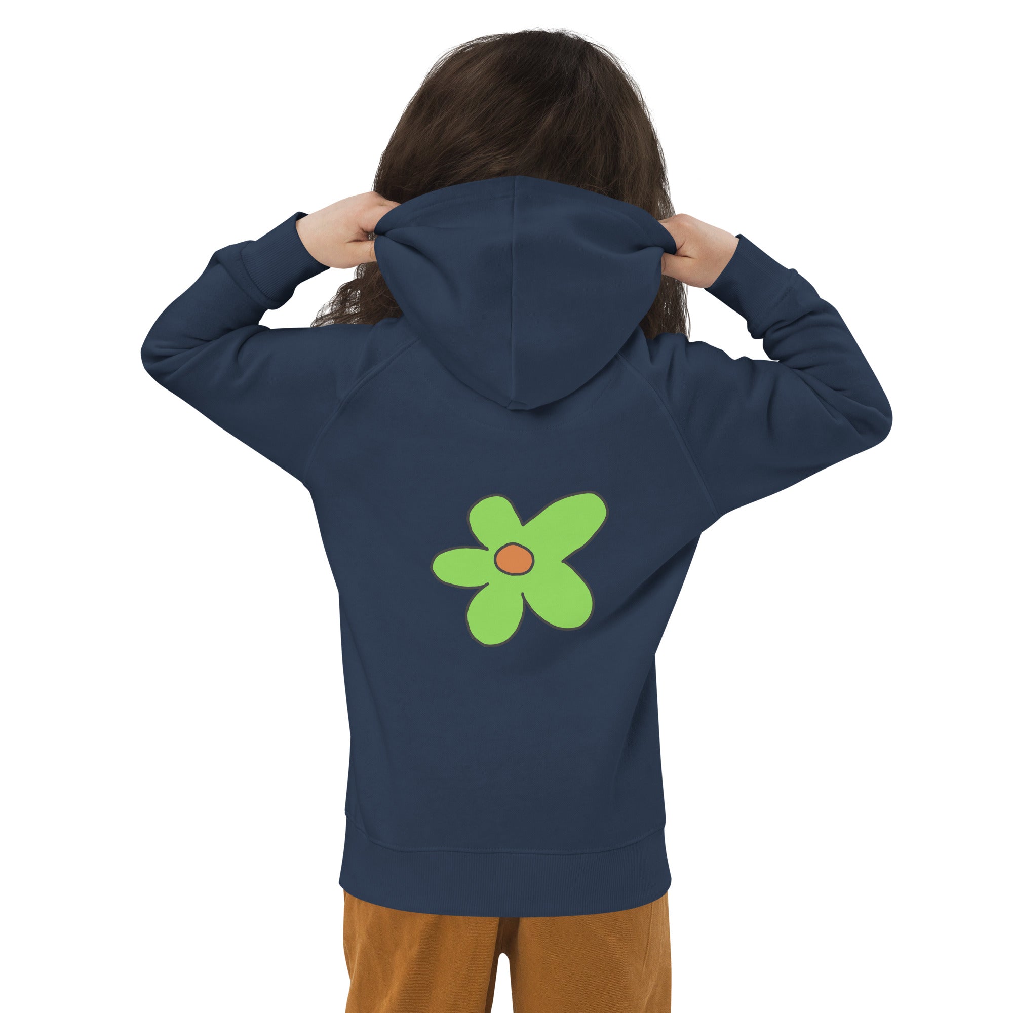 Kids eco hoodie - Green Flower