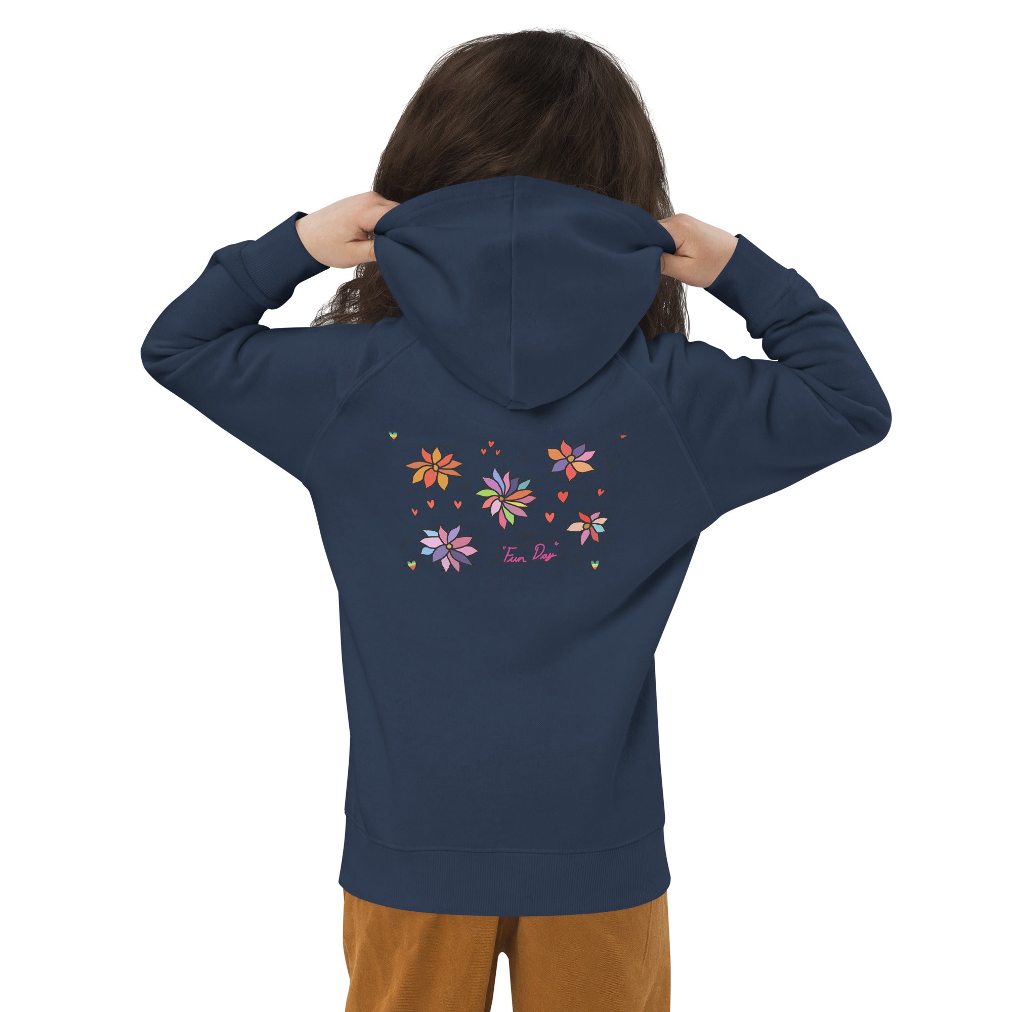 Kids eco hoodie - Fun Day Flowers