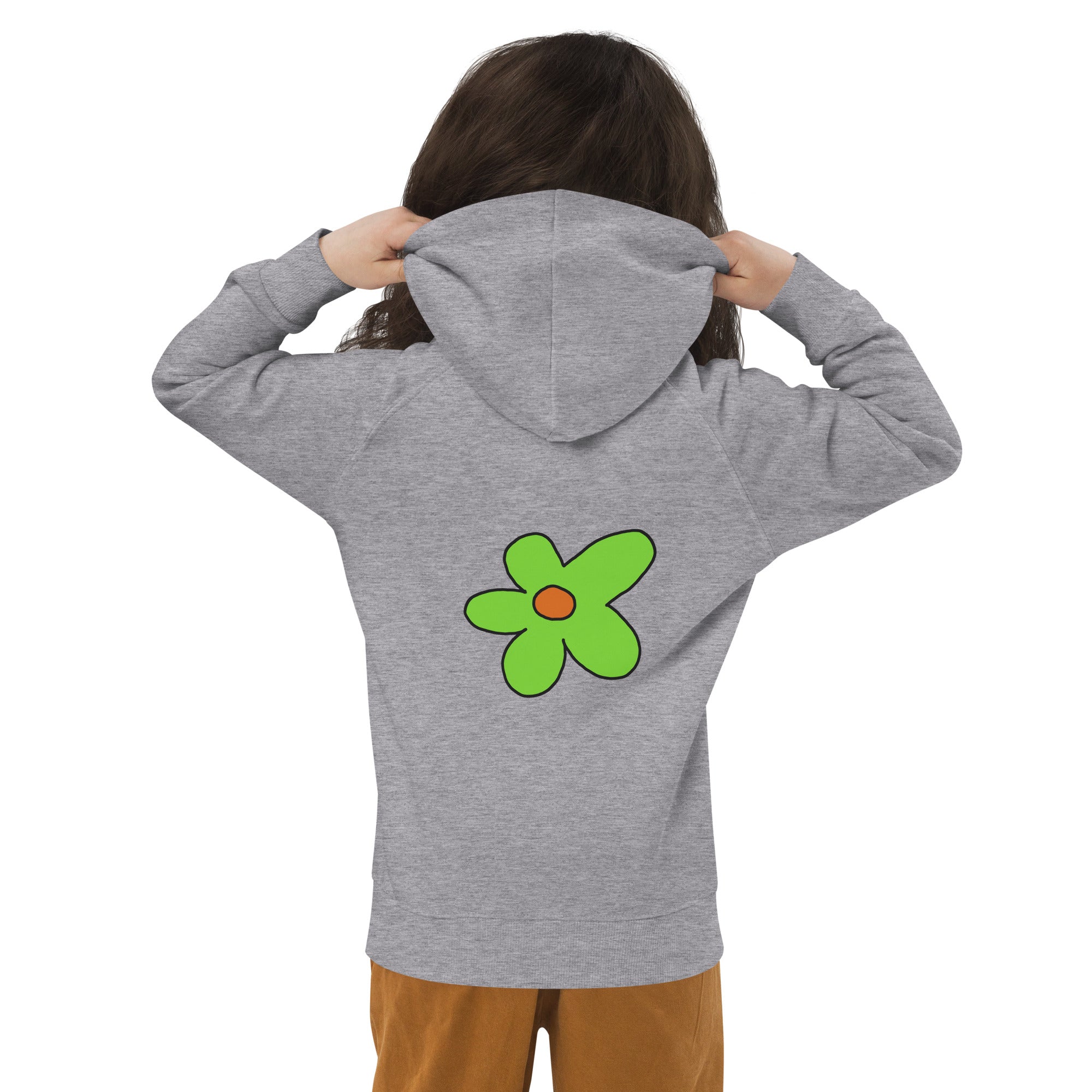 Kids eco hoodie - Green Flower