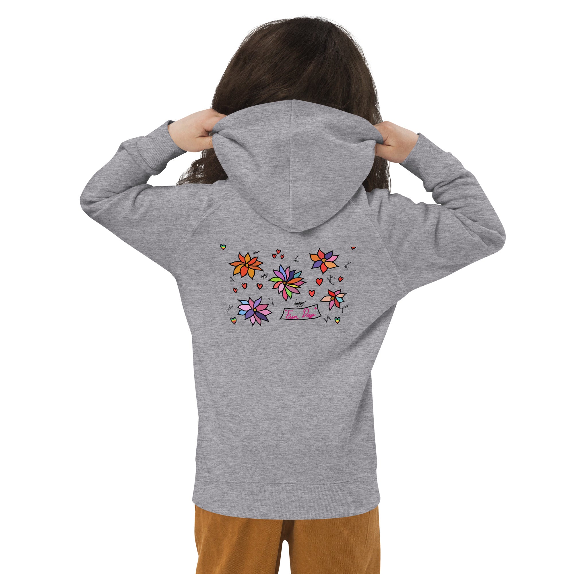 Kids eco hoodie - Fun Day Flowers