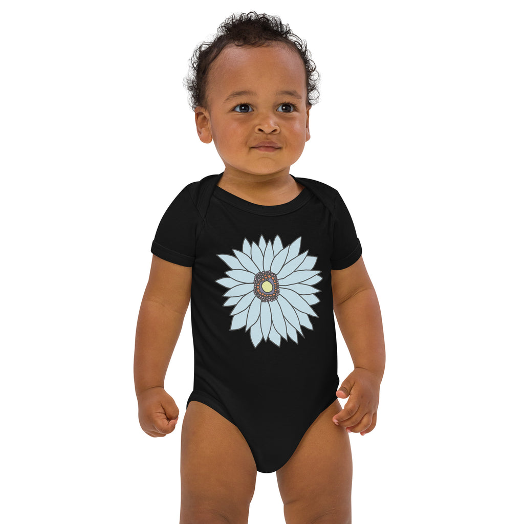 Organic cotton baby bodysuit - Soft Petals