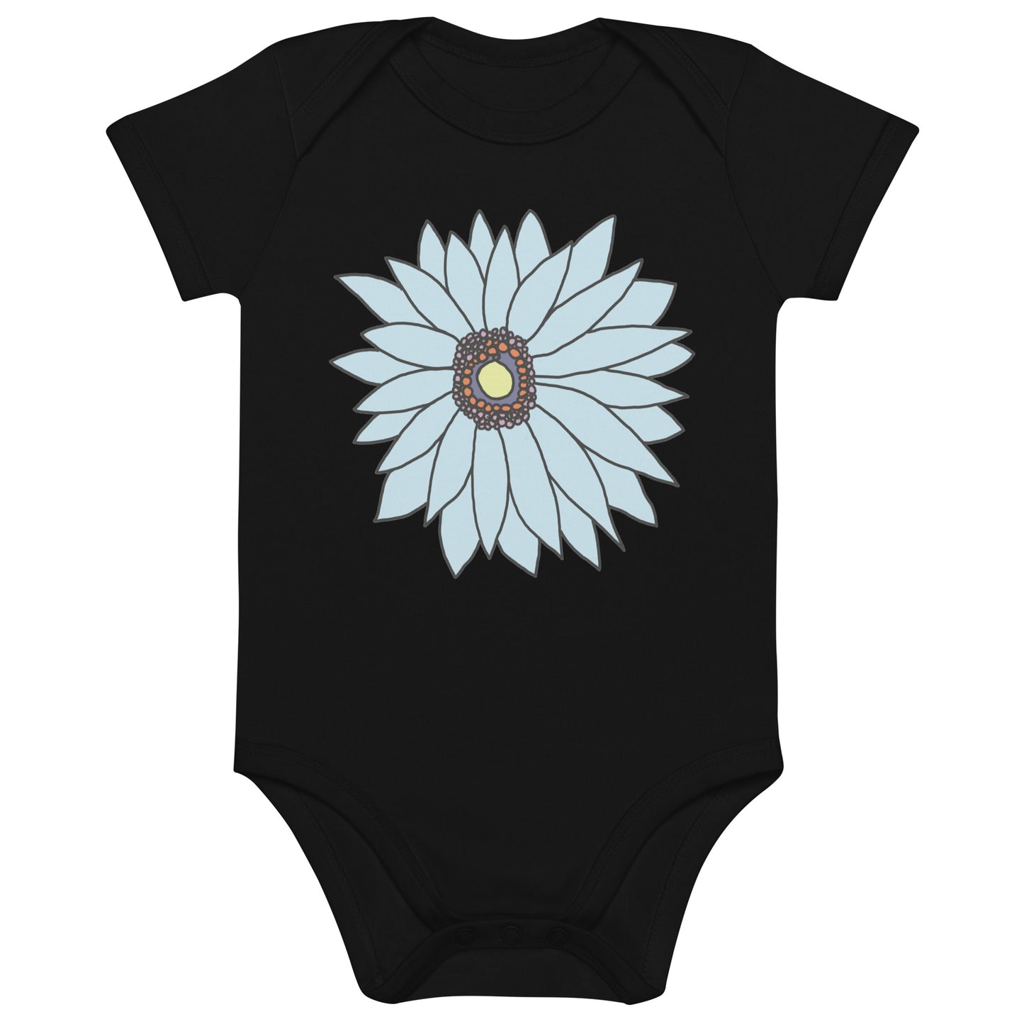 Organic cotton baby bodysuit - Soft Petals