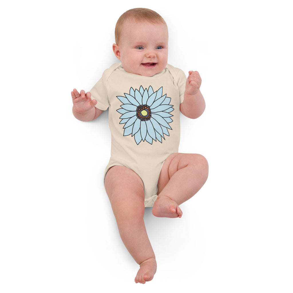 Organic cotton baby bodysuit - Soft Petals