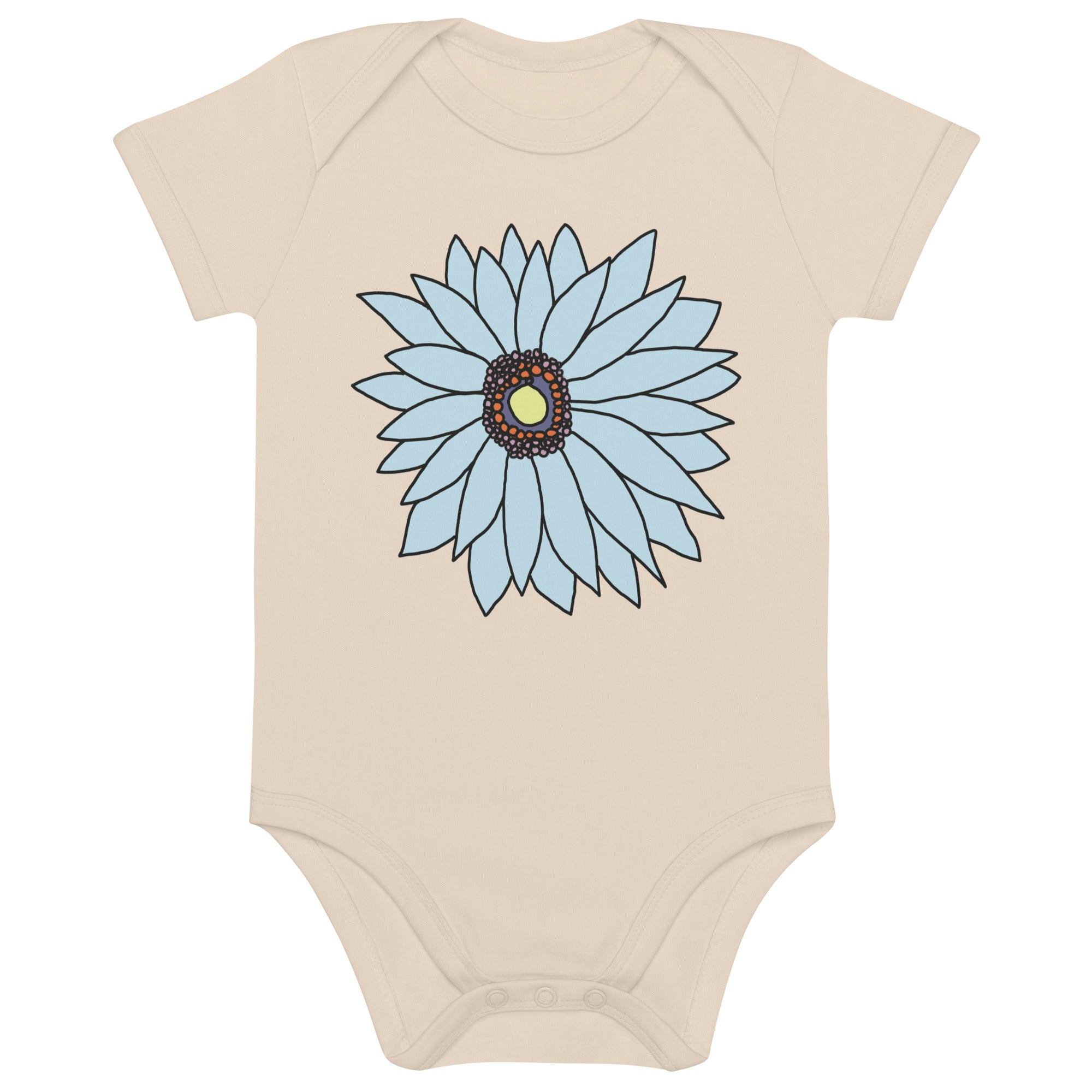 Organic cotton baby bodysuit - Soft Petals