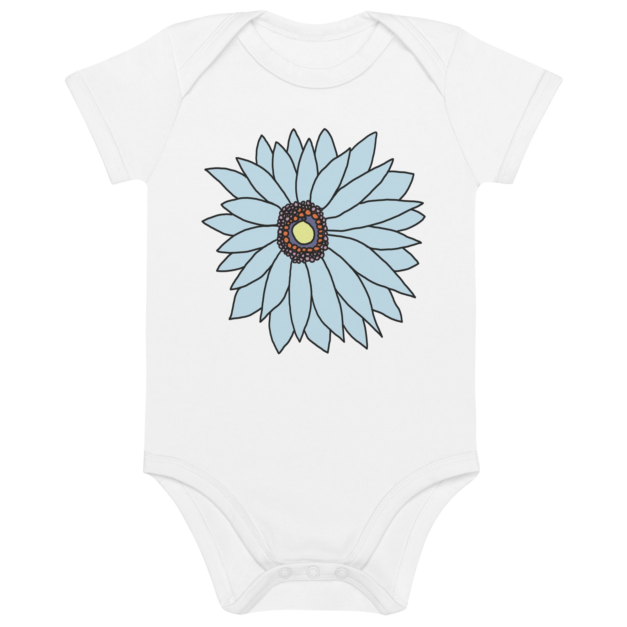 Organic cotton baby bodysuit - Soft Petals