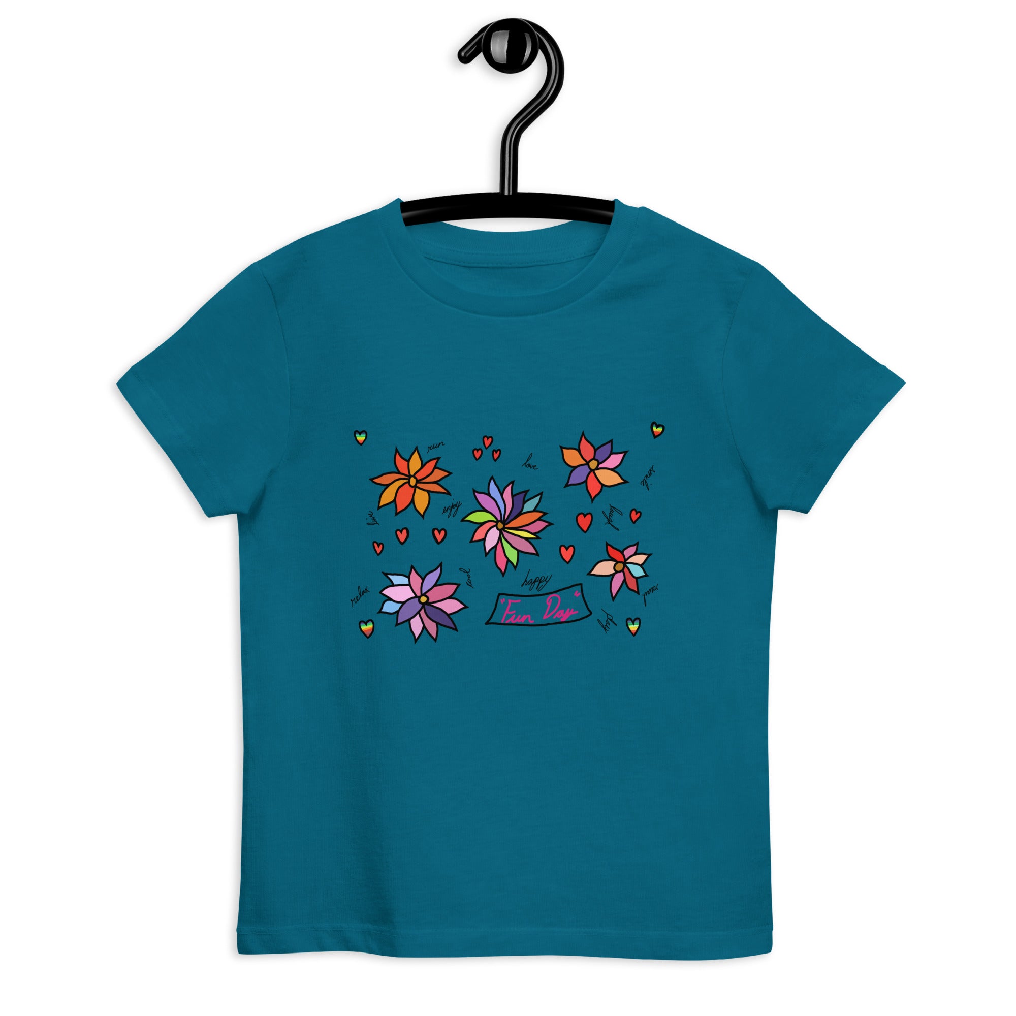 Organic cotton kids t-shirt - Fun Day Flowers