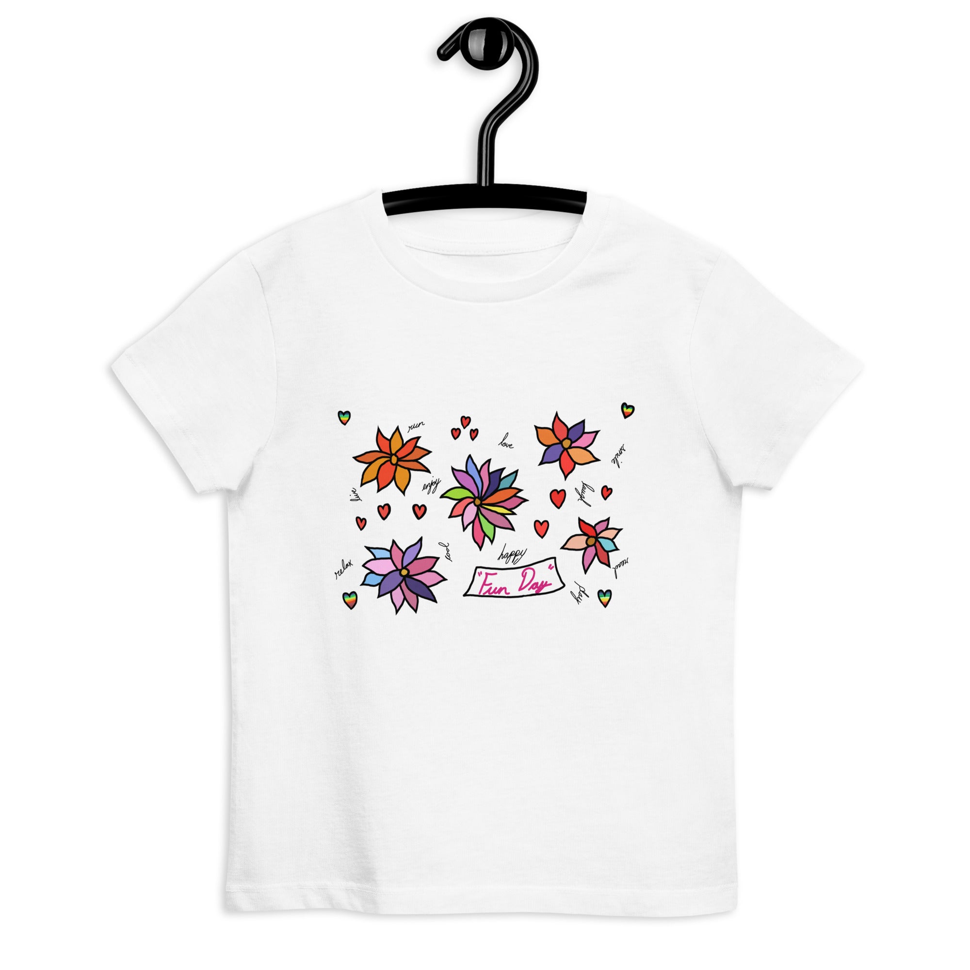 Organic cotton kids t-shirt - Fun Day Flowers