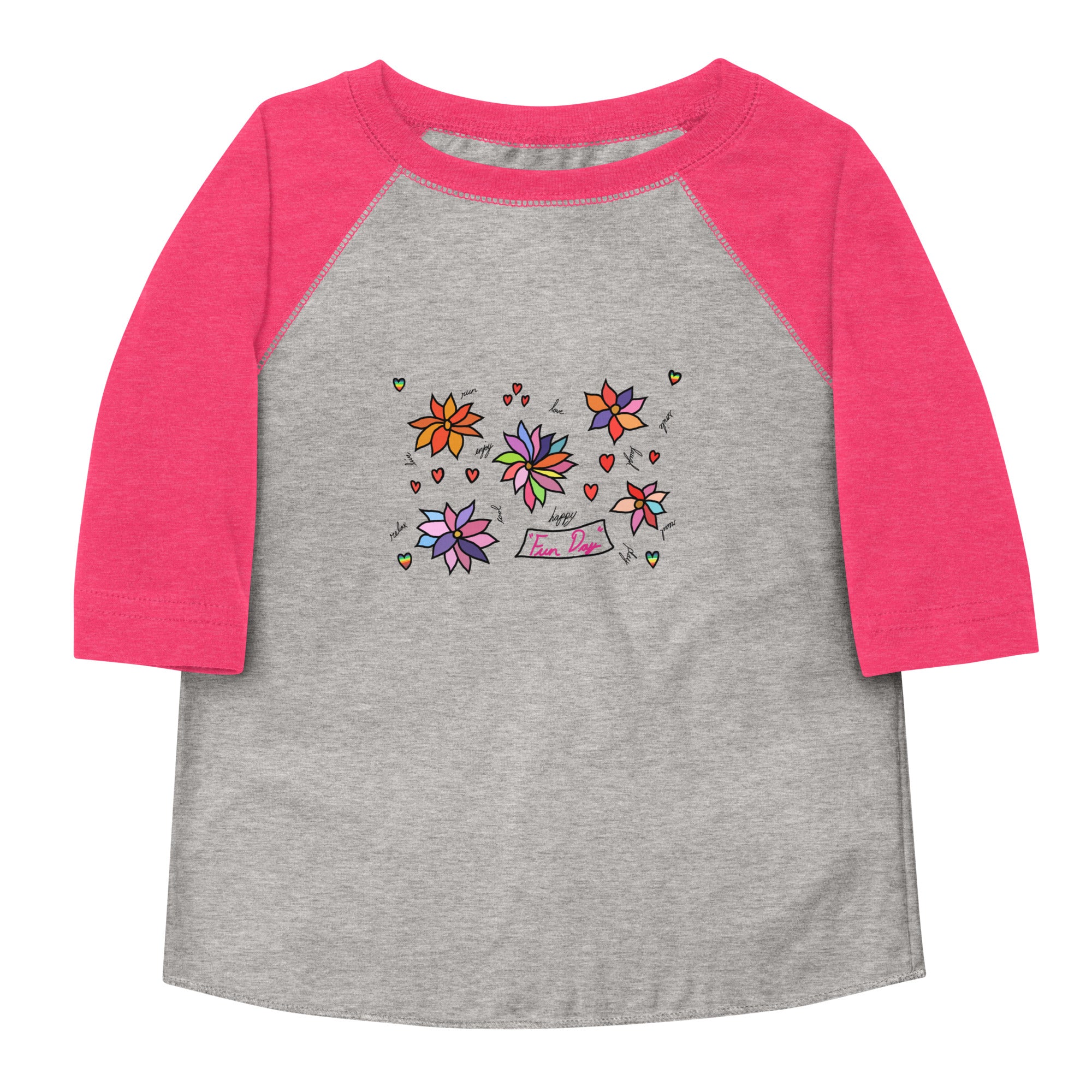 Toddler baseball shirt - Fun Day Flowers