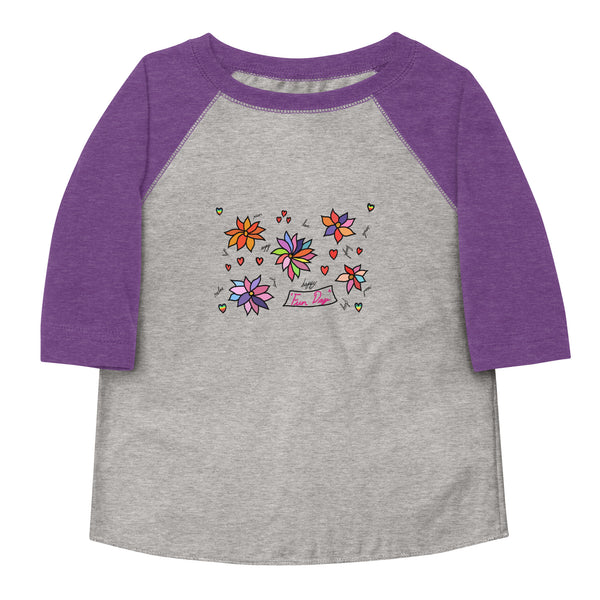 Toddler baseball shirt - Fun Day Flowers