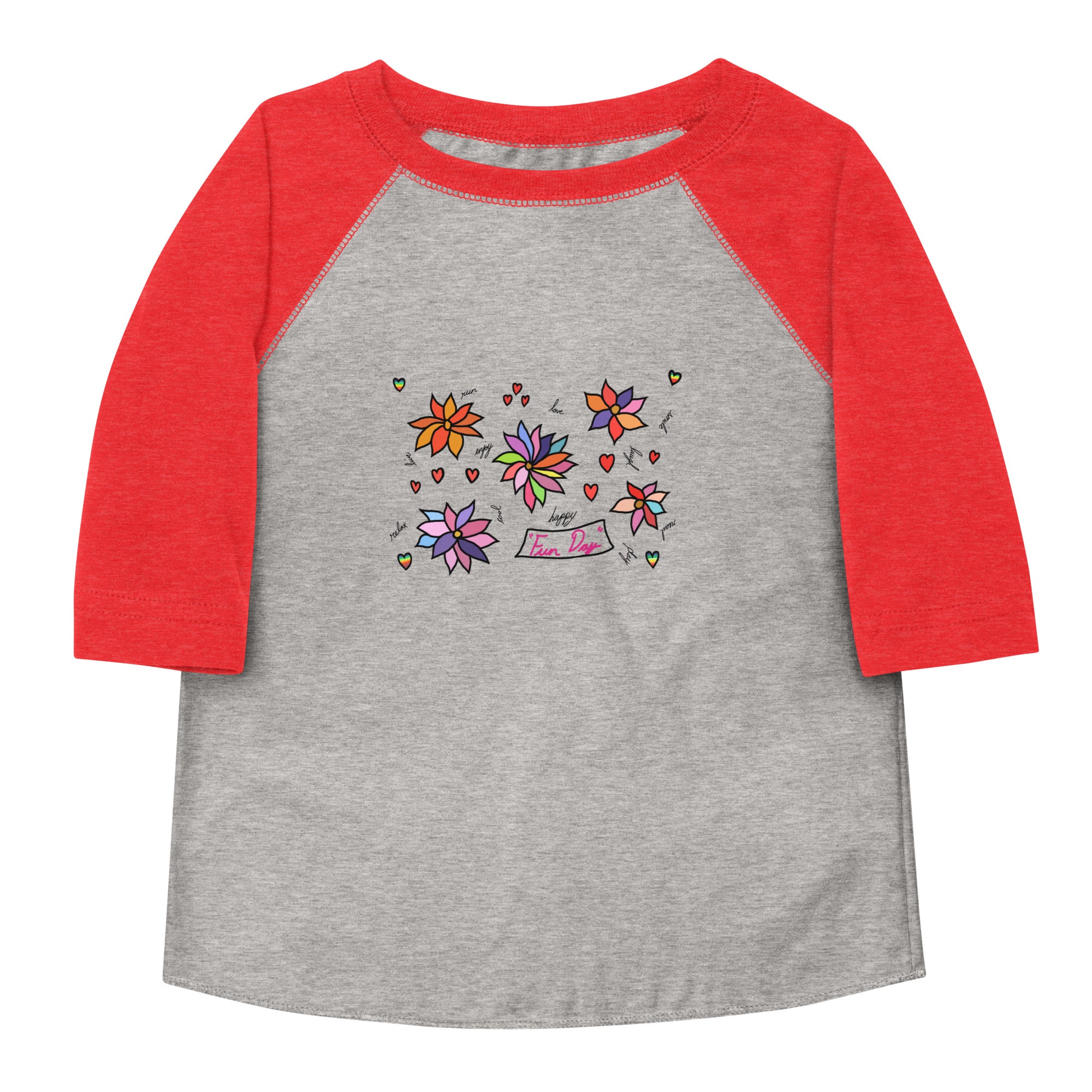 Toddler baseball shirt - Fun Day Flowers