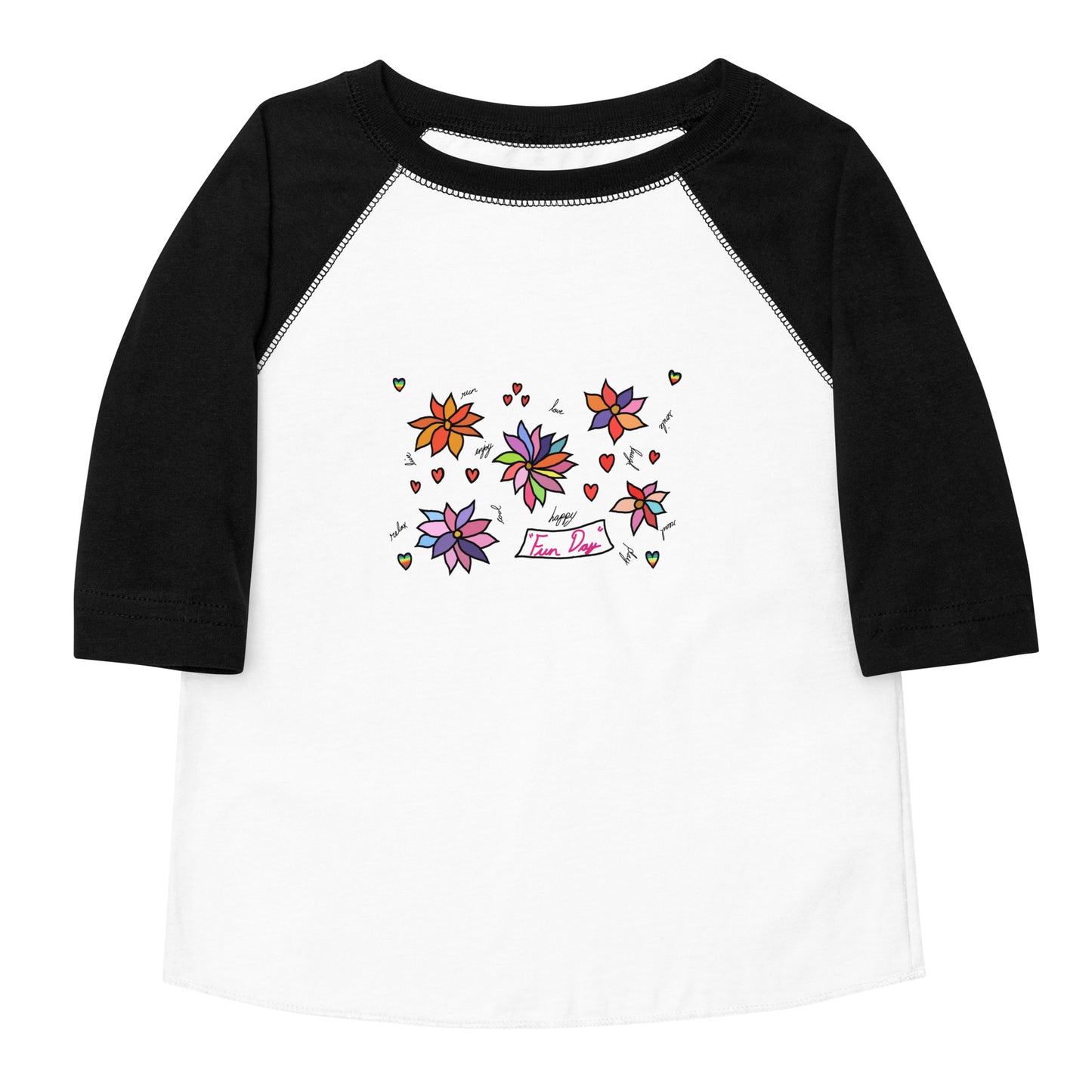 Toddler baseball shirt - Fun Day Flowers