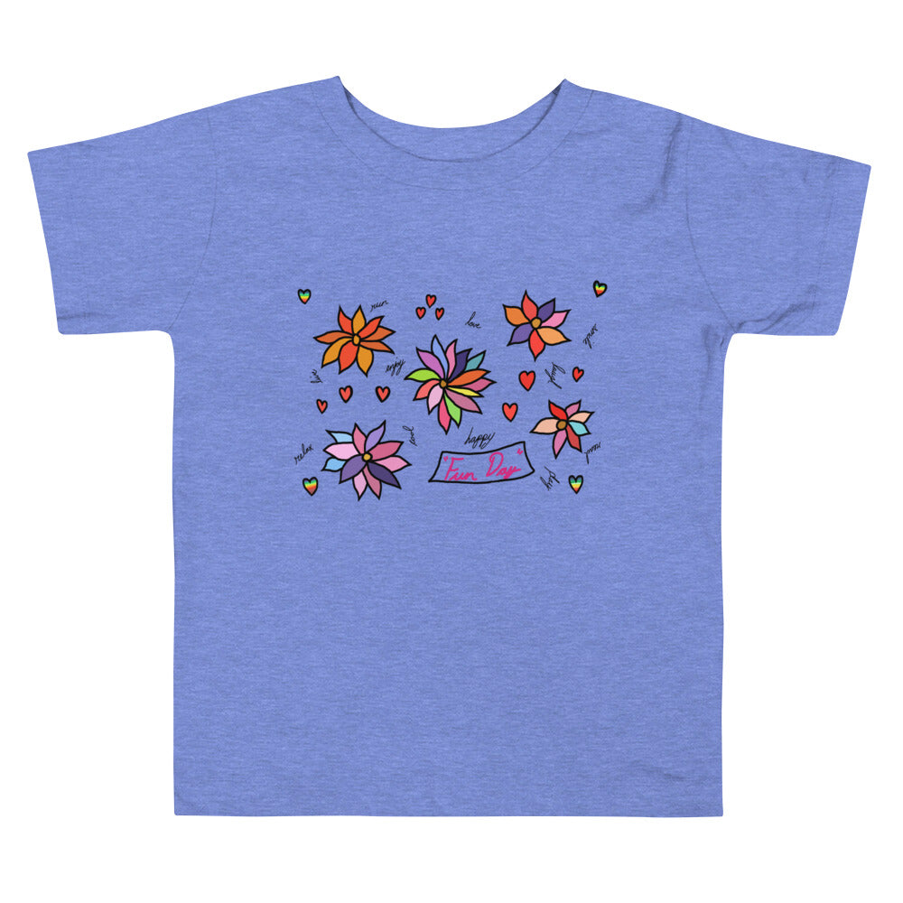 Toddler Short Sleeve Tee - Fun Day Flowers