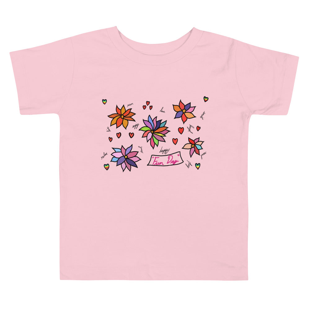 Toddler Short Sleeve Tee - Fun Day Flowers