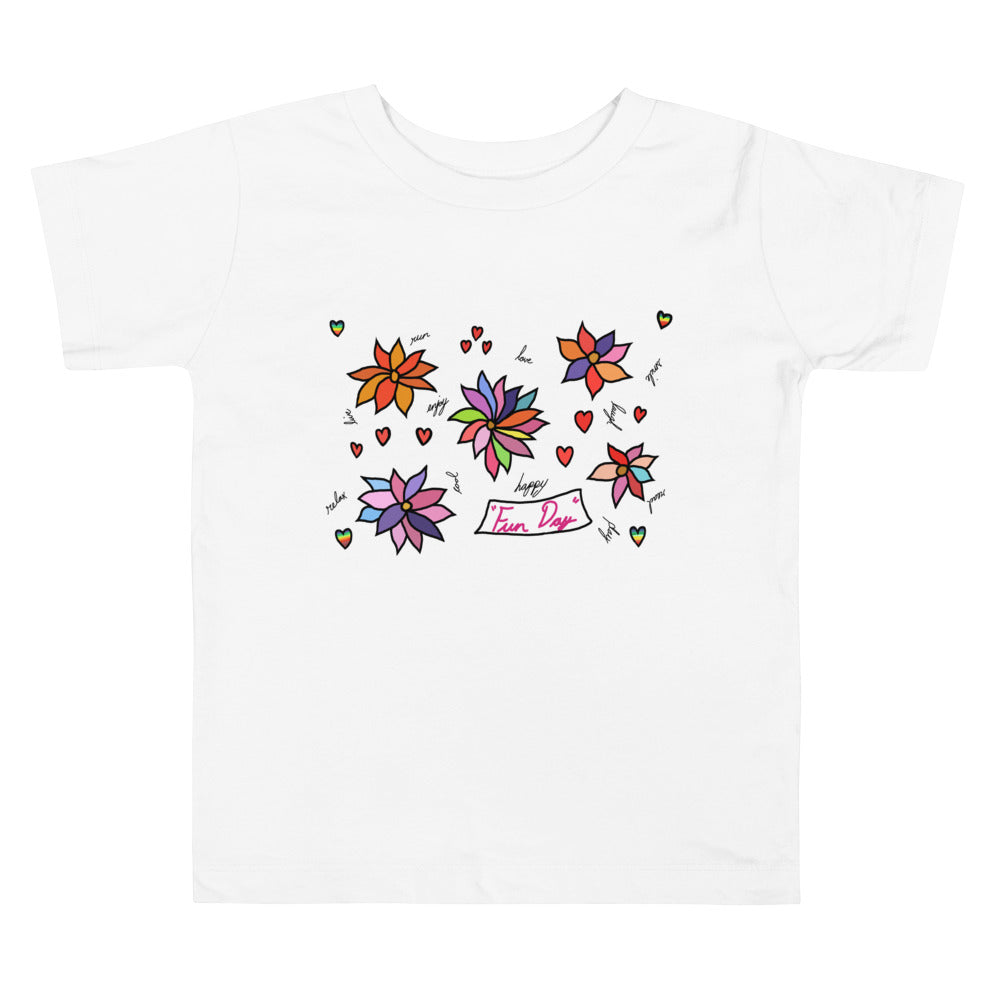 Toddler Short Sleeve Tee - Fun Day Flowers