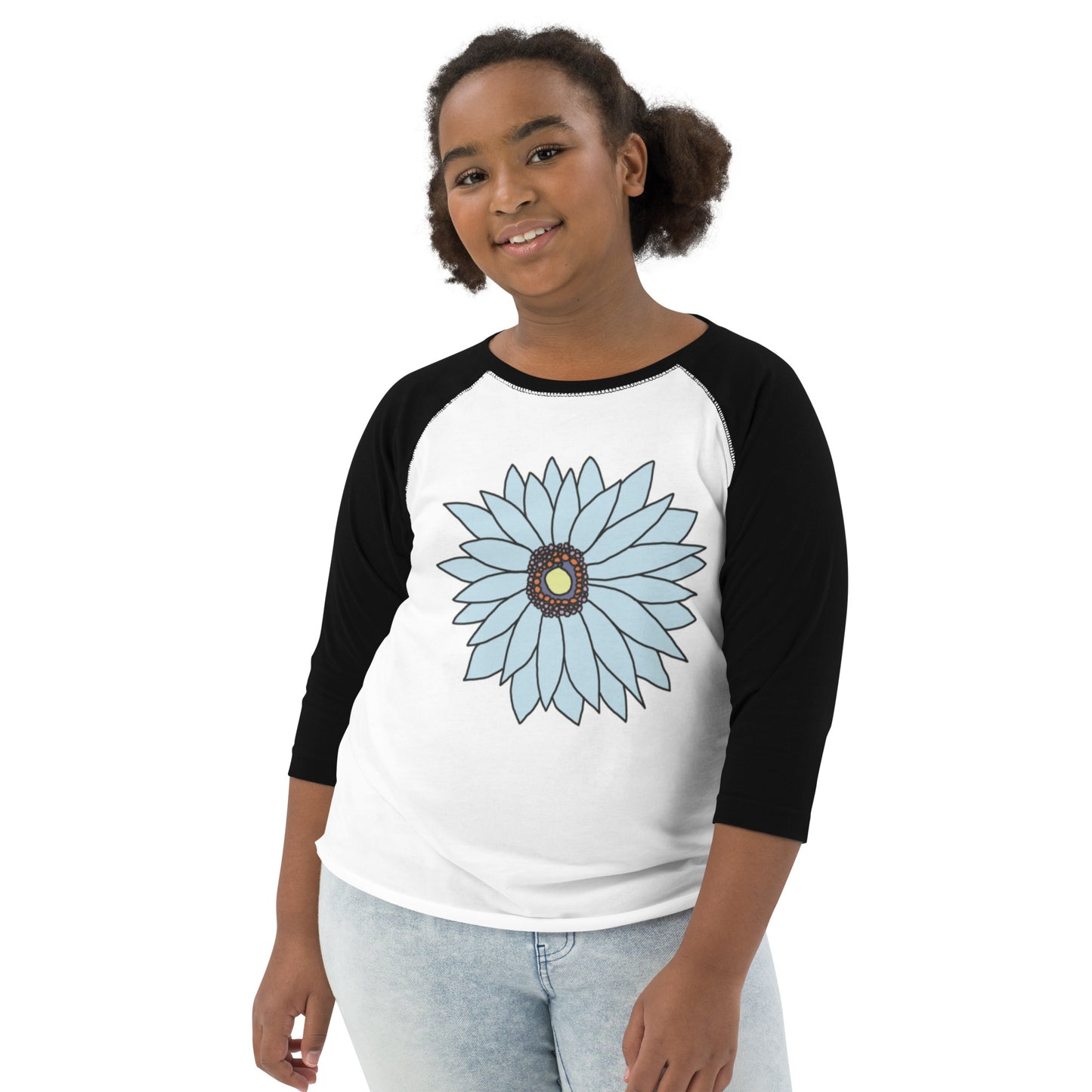 Youth baseball shirt - Soft Petals