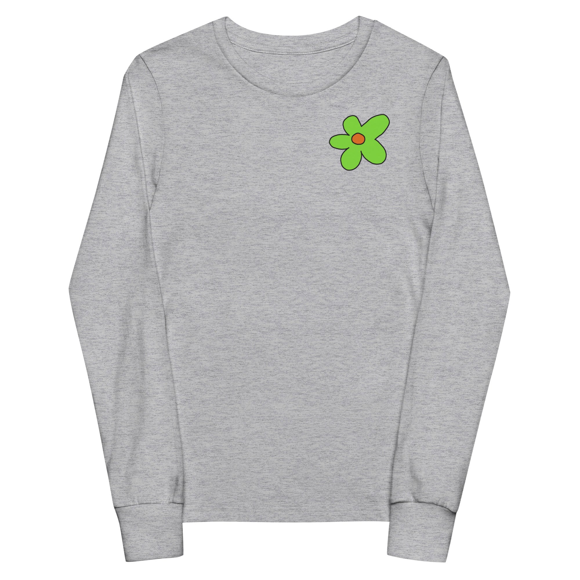 Youth long sleeve tee - Green Flower