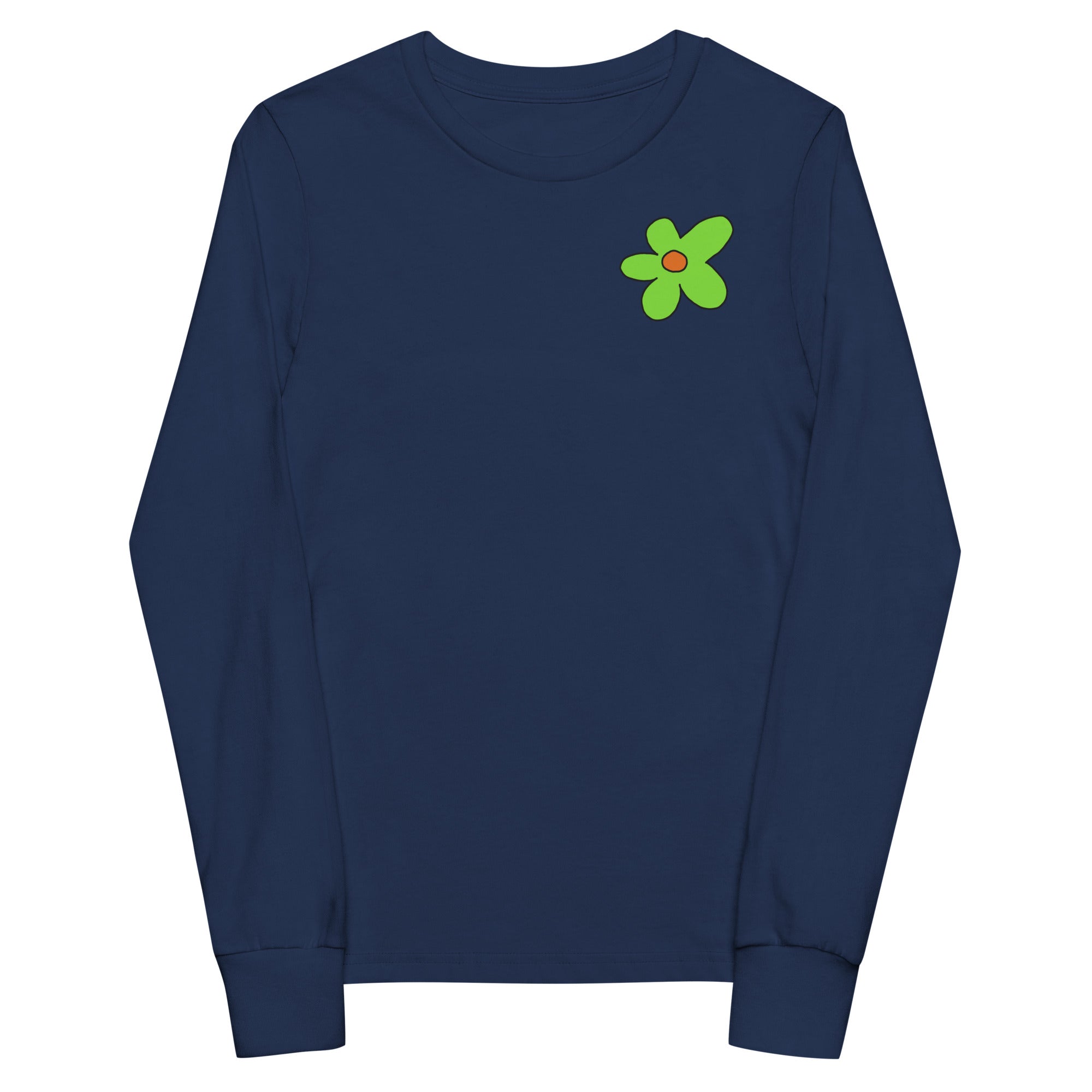 Youth long sleeve tee - Green Flower