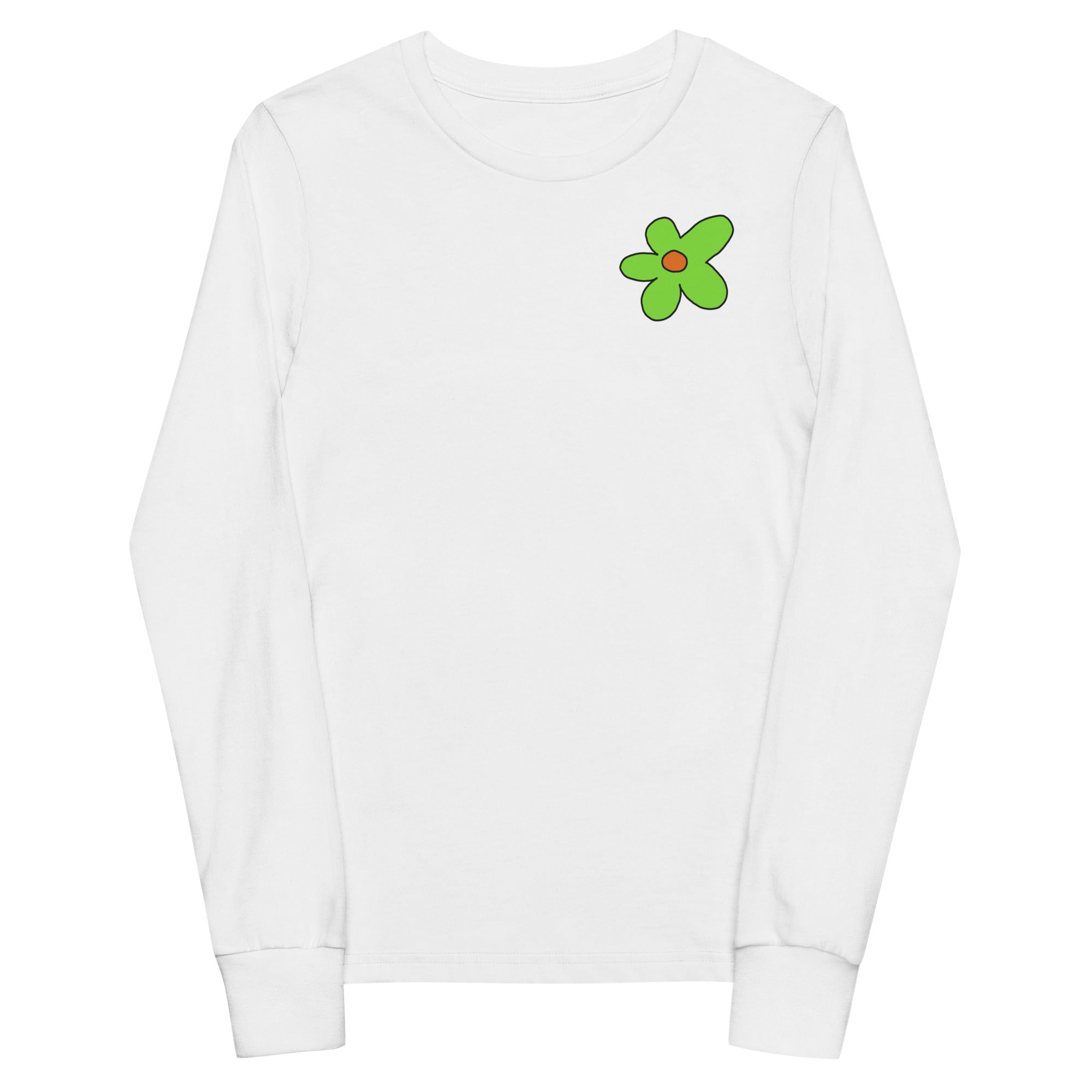 Youth long sleeve tee - Green Flower